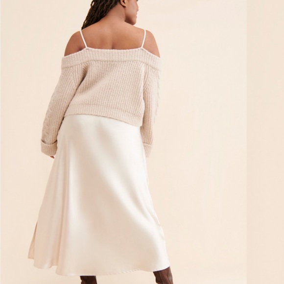 🦢 Anthropologie Mare Mare Twofer Satin Slip Dress and Sweater Set - Picture 5 of 10